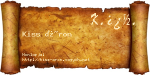 Kiss Áron névjegykártya